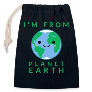 Planet Erde - Verschließbarer Geschenkbeutel aus Baumwolle (14x20cm) - Navy - Vorne