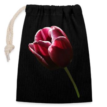 Tulipes tulipes - Sac cadeau en coton avec cordon (14 x 20 cm) - noir - Devant