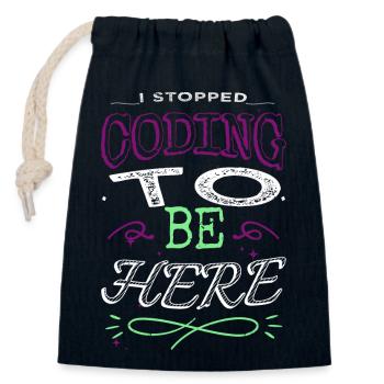 birthday present present idea computers father - Closable cotton gift bag (14x20cm) - navy - Front