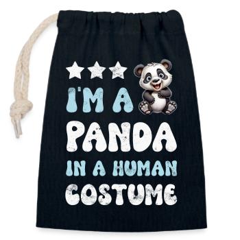 Panda Panda Bear - Closable cotton gift bag (14x20cm) - navy - Front