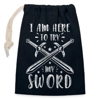Épée Guerrier Samouraï Épées - Sac cadeau en coton avec cordon (14 x 20 cm) - bleu marine - Devant
