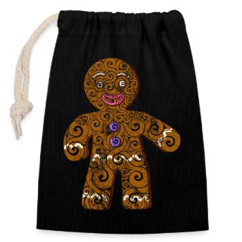 Cookie - Closable cotton gift bag (14x20cm) - black - Front