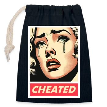 Retro betrogenes Mädchen - Verschließbarer Geschenkbeutel aus Baumwolle (14x20cm) - Navy - Vorne