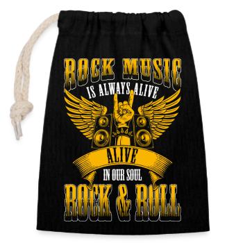 Rock Singer - Closable cotton gift bag (14x20cm) - black - Front