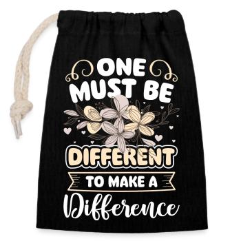 Unique person special - Closable cotton gift bag (14x20cm) - black - Front
