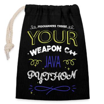 c sharp programming gift present doctor - Verschließbarer Geschenkbeutel aus Baumwolle (14x20cm) - Schwarz - Vorne