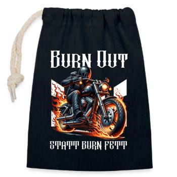 Brûler au lieu de brûler les graisses motard - Sac cadeau en coton avec cordon (14 x 20 cm) - bleu marine - Devant