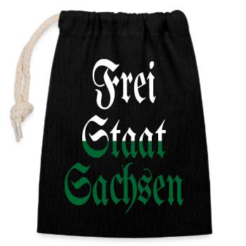 Land libre de Saxe blanc vert maison - Sac cadeau en coton avec cordon (14 x 20 cm) - noir - Devant