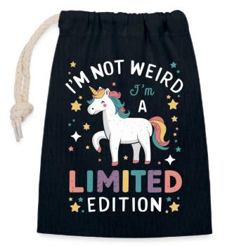 I'm Not Weird, I'm a Limited Edition - Unicorn - Closable cotton gift bag (14x20cm) - navy - Front