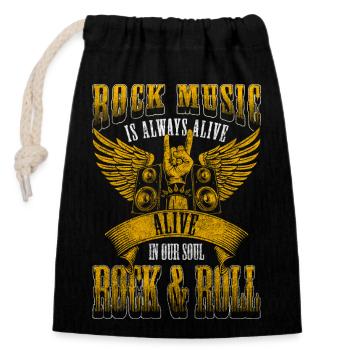 Rock Singers Festival - Closable cotton gift bag (14x20cm) - black - Front