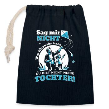 Papa und Tochter - Vater Sprüche für Vaterliebe - Verschließbarer Geschenkbeutel aus Baumwolle (14x20cm) - Navy - Vorne