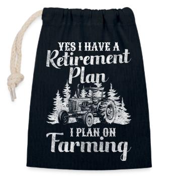Farmer Profession Pitchfork Protest - Closable cotton gift bag (14x20cm) - navy - Front