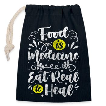 Consultante Vocation Habitudes alimentaires conscientes - Sac cadeau en coton avec cordon (14 x 20 cm) - bleu marine - Devant