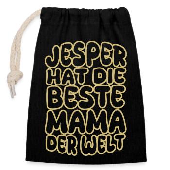 Dire Jesper - Sac cadeau en coton avec cordon (14 x 20 cm) - noir - Devant