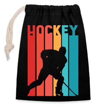 Hockey 2 Tshirts PR t shirt - Verschließbarer Geschenkbeutel aus Baumwolle (14x20cm) - Schwarz - Vorne
