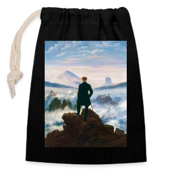Wanderer above the Sea of Fog Caspar David Friedrich - Closable cotton gift bag (14x20cm) - black - Front
