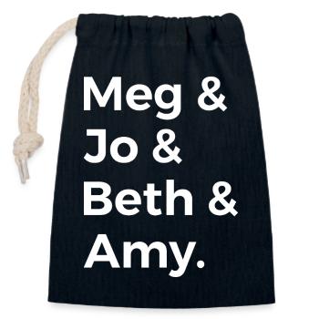Little Women Characters I - Closable cotton gift bag (14x20cm) - navy - Front
