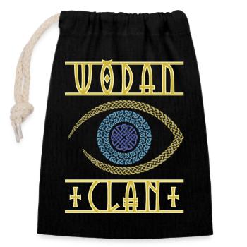 Odin Wikinger-Auge - Verschließbarer Geschenkbeutel aus Baumwolle (14x20cm) - Schwarz - Vorne