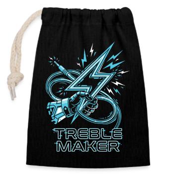 Treble Maker Digital Audio Pun Musician - Closable cotton gift bag (14x20cm) - black - Front