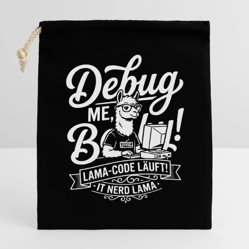 Lama Code Debug Design Verschließbarer Geschenkbeutel aus Baumwolle (14x20cm)