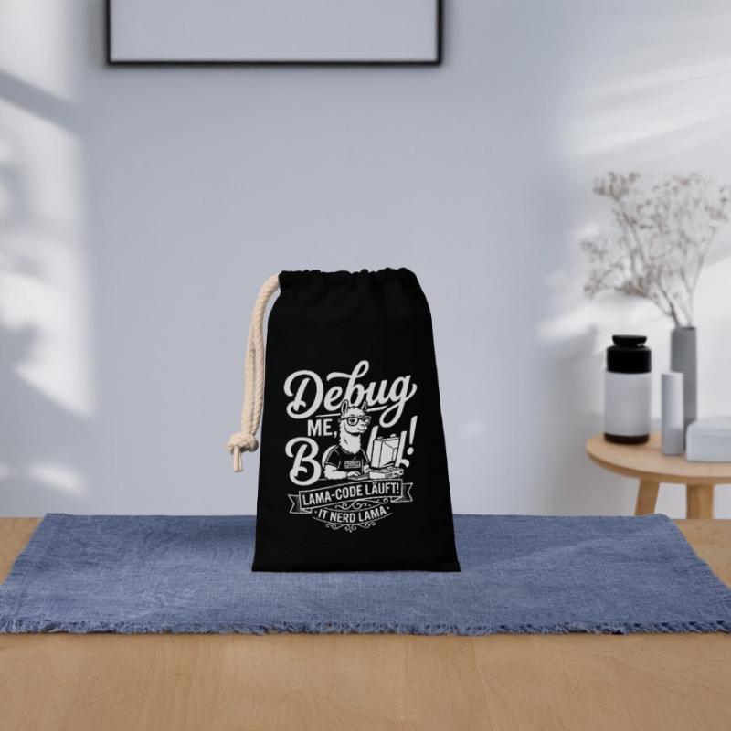 Conception de débogage de code Lama Sac cadeau en coton avec cordon (14 x 20 cm)