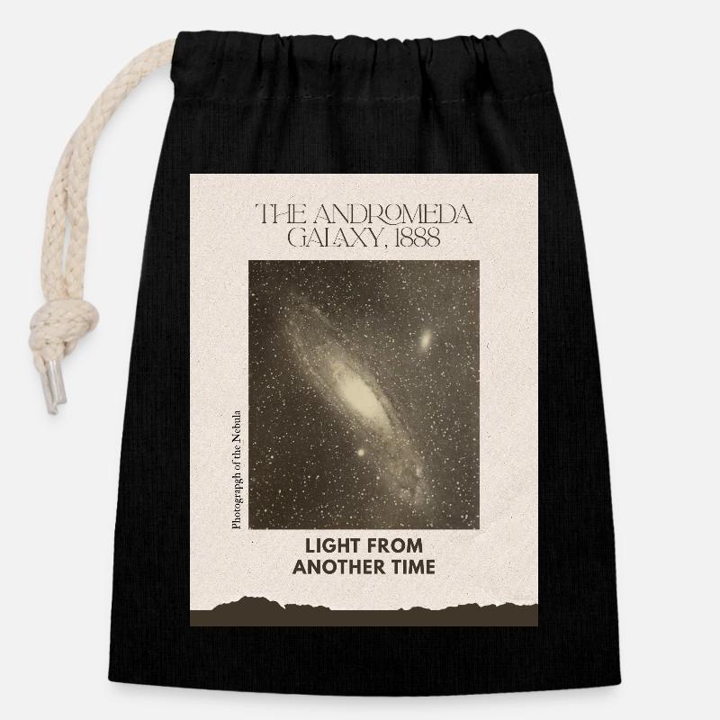 Andromeda Galaxy Vintage - Verschließbarer Geschenkbeutel aus Baumwolle (14x20cm) - Schwarz