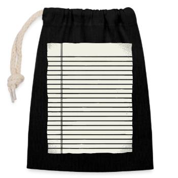 Costume en papier, Carnaval de costumes de groupe - Sac cadeau en coton avec cordon (14 x 20 cm) - noir - Devant