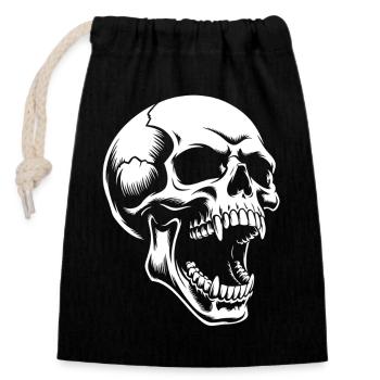 Le Crâne Hurlant - Sac cadeau en coton avec cordon (14 x 20 cm) - noir - Devant