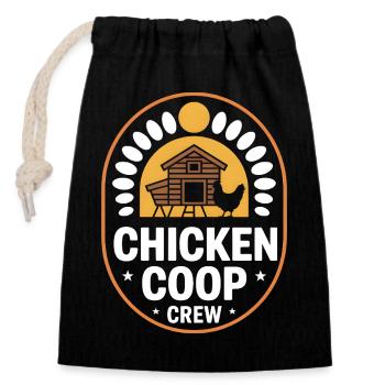 Chicken Coop Crew Hühnerhalter Huhn - Verschließbarer Geschenkbeutel aus Baumwolle (14x20cm) - Schwarz - Vorne