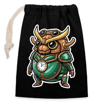 Uhrmacher Scarab Steampunk Emerald Armor - Verschließbarer Geschenkbeutel aus Baumwolle (14x20cm) - Schwarz - Vorne
