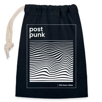 Post-Punk-Wave-Muster-Poster - Verschließbarer Geschenkbeutel aus Baumwolle (14x20cm) - Navy - Vorne