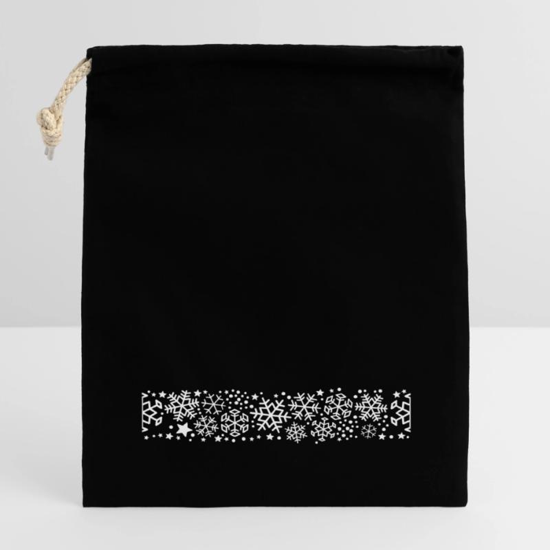 Flocons Sac cadeau en coton avec cordon (14 x 20 cm)