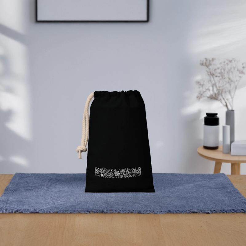 Flocons Sac cadeau en coton avec cordon (14 x 20 cm)