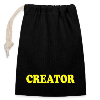 Creator - Sac cadeau en coton avec cordon (14 x 20 cm) - noir - Devant