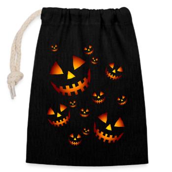 Pumpkins - Closable cotton gift bag (14x20cm) - black - Front