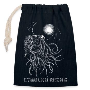 CTHULHU RISING - Sac cadeau en coton avec cordon (14 x 20 cm) - bleu marine - Devant