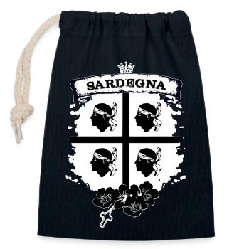 Sardinia - Closable cotton gift bag (14x20cm) - navy - Front