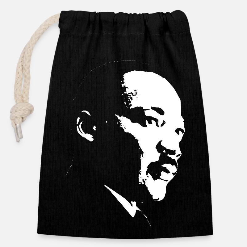 Martin Luther King - Closable cotton gift bag (14x20cm) - black