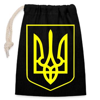Ukraine - Verschließbarer Geschenkbeutel aus Baumwolle (14x20cm) - Schwarz - Vorne