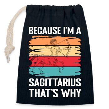 Zodiac sign Star Energy - Closable cotton gift bag (14x20cm) - navy - Front