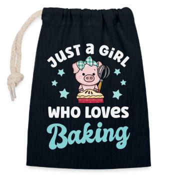 Boulanger de cuisson - Sac cadeau en coton avec cordon (14 x 20 cm) - bleu marine - Devant
