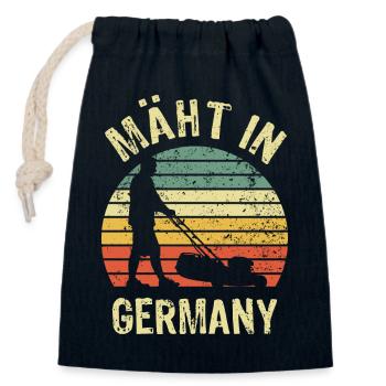 Mäht in Germany - Rasenmäher - Mähen - Wortspiel - Verschließbarer Geschenkbeutel aus Baumwolle (14x20cm) - Navy - Vorne