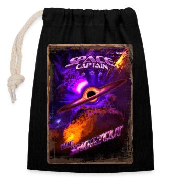 Couverture de magazine de style rétro SpaceCaptain Numéro 9 - Sac cadeau en coton avec cordon (14 x 20 cm) - noir - Devant