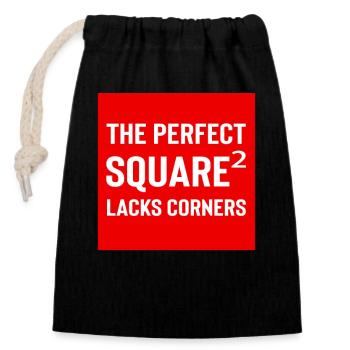 Square Streetwear: Fun & Clear Statement - Sac cadeau en coton avec cordon (14 x 20 cm) - noir - Devant