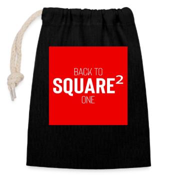 Square Streetwear: Fun & Clear Statement - Sac cadeau en coton avec cordon (14 x 20 cm) - noir - Devant
