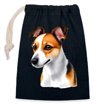 Jack Russel - Verschließbarer Geschenkbeutel aus Baumwolle (14x20cm) - Navy - Vorne