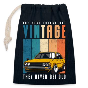 Oldtimer Motorist Old - Closable cotton gift bag (14x20cm) - navy - Front