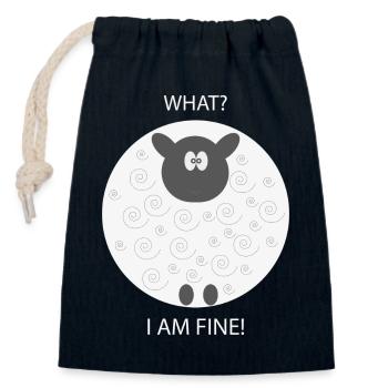 FUNNY SHEEP ILLUSTRATION - Verschließbarer Geschenkbeutel aus Baumwolle (14x20cm) - Navy - Vorne