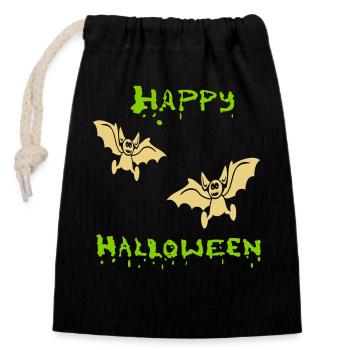 Joyeux vampire d’Halloween - Sac cadeau en coton avec cordon (14 x 20 cm) - noir - Devant