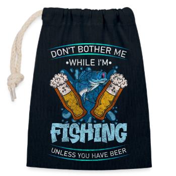 Fishing Fish Bait Sport - Closable cotton gift bag (14x20cm) - navy - Front